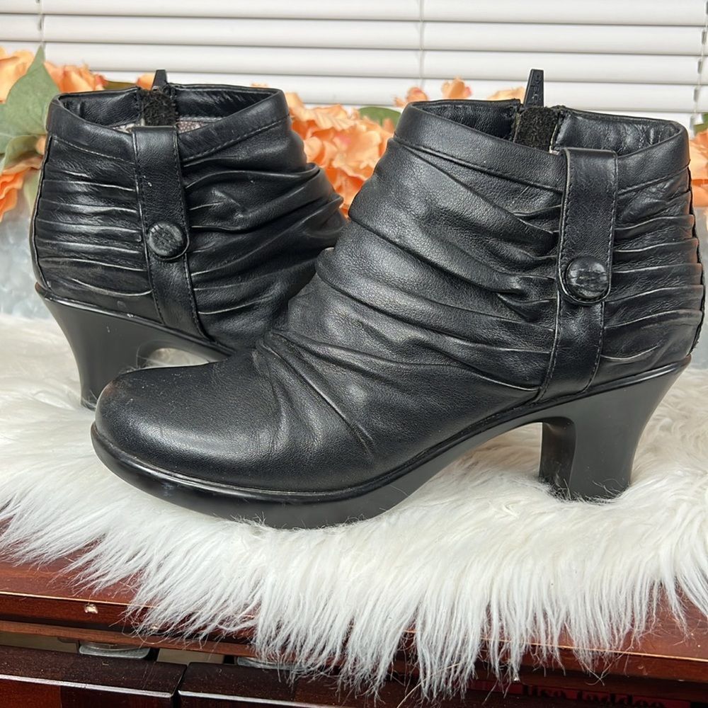 Dansko Buffy Black Nappa Leather Ankle Boots Size 37